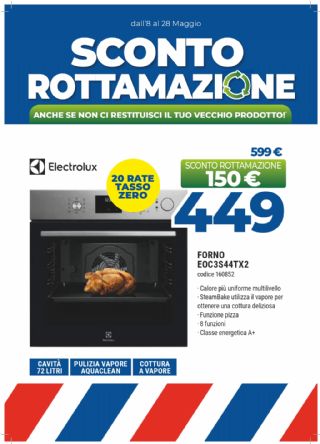 ELECTROLUX EOC3S44TX2 FORNO INCASSO 72LT